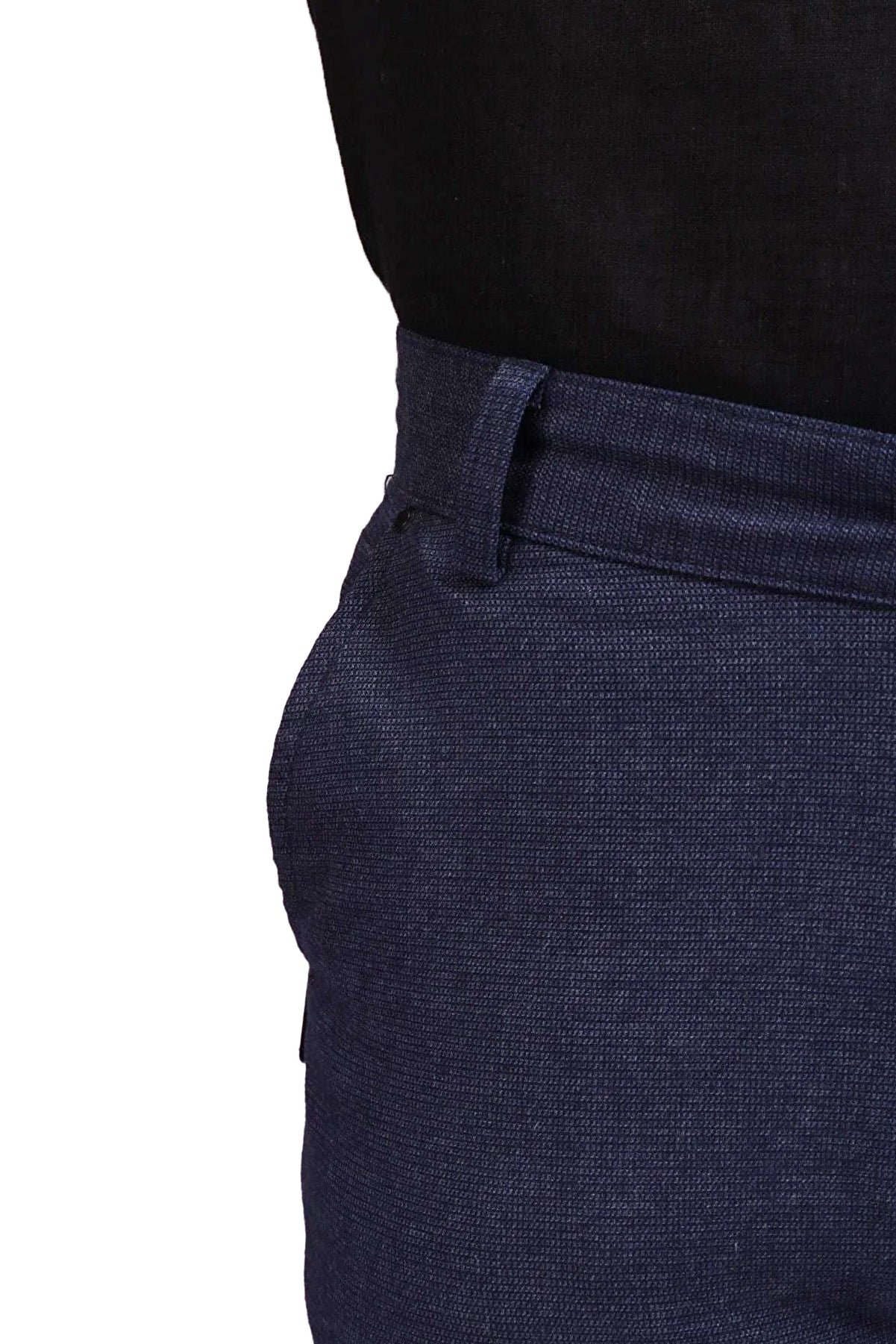 Erkek Lacivert Slim Fit Pamuklu Pantolon