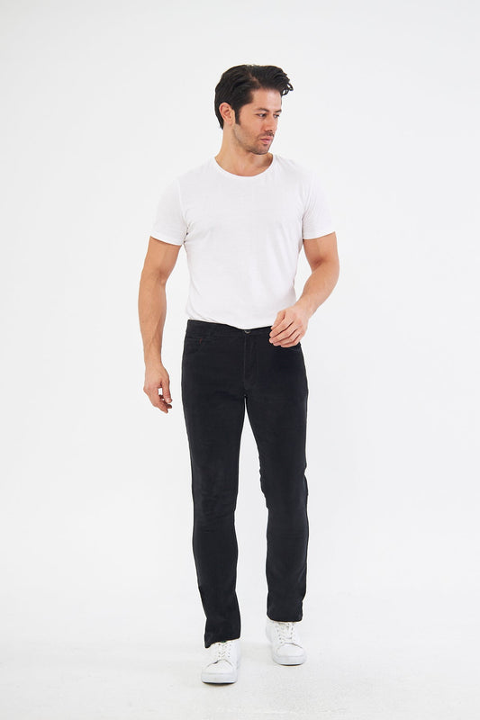 Kadife 5 Cep Regular Fit Haki Erkek Pantolon