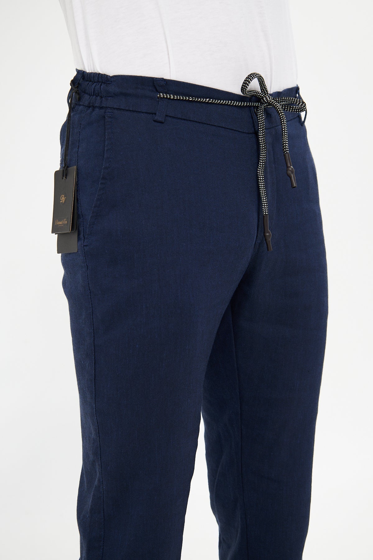 Yazlık Beli Lastikli Açık Lacivert Pantolon