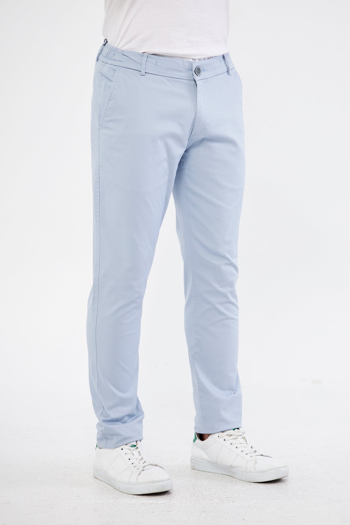 Ara Mevsimlik Slim Fit Pamuklu Beli Yarım Lastikli Blue Erkek Pantolon - Rahatlıkta Şıklık