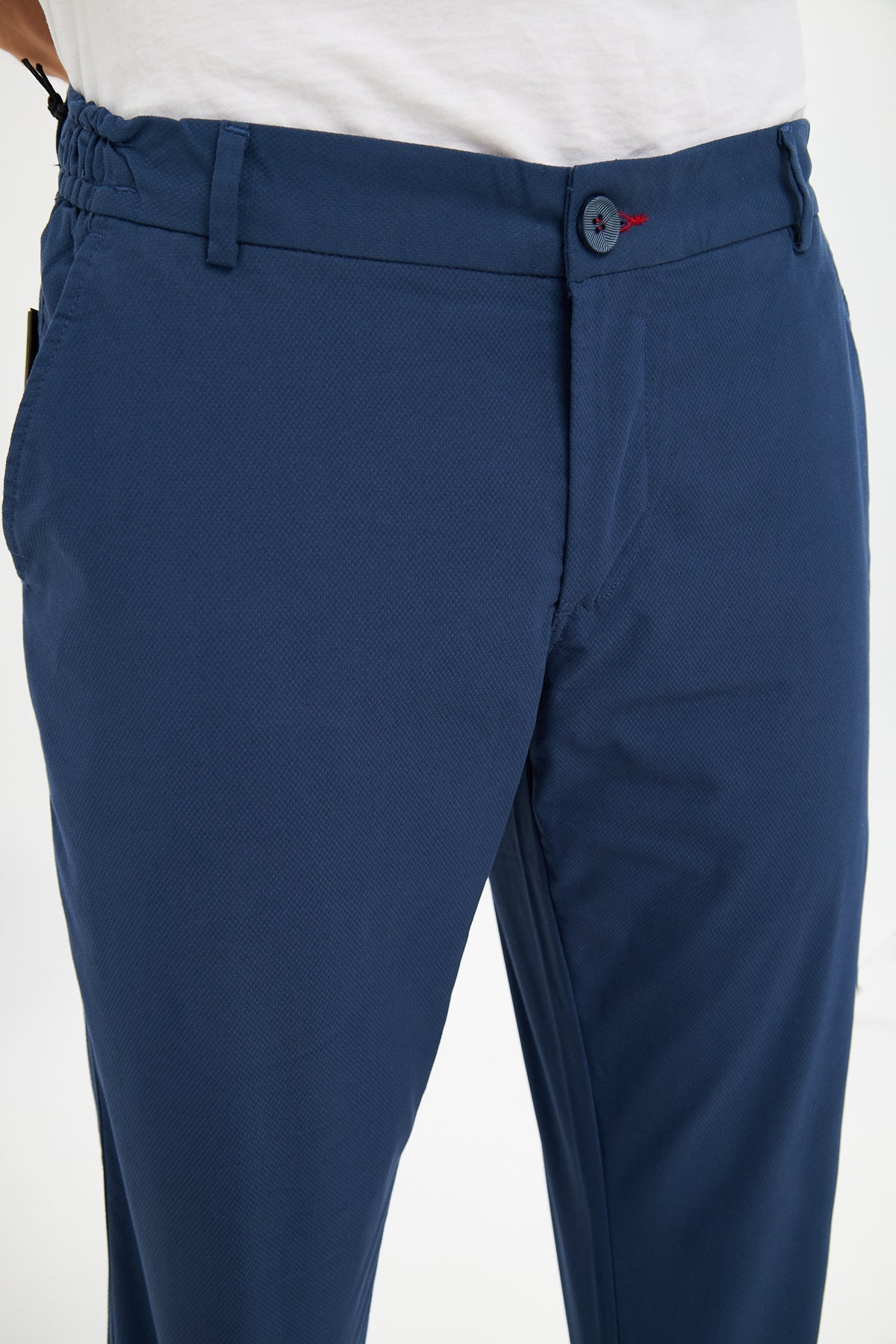 Rahat Esnek Bel Açık Lacivert Yaz Pantolon