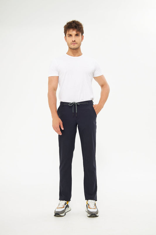 Yazlık Beli Lastikli Siyah Pantolon