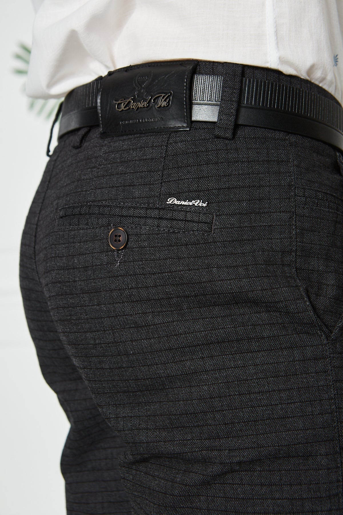 Kare Desenli Orta Kalınlık Siyah Erkek Pantolon