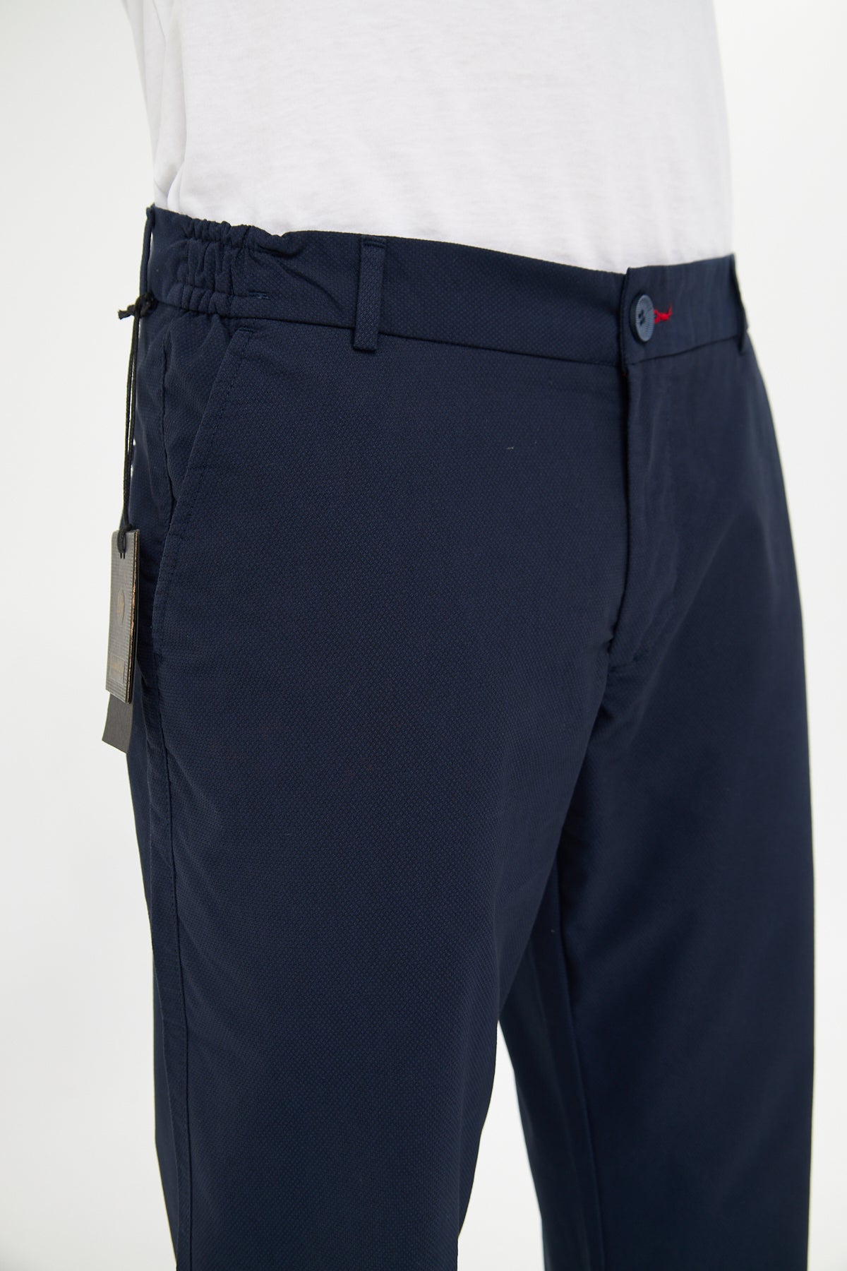 Rahat Esnek Bel Koyu Lacivert Yaz Pantolon