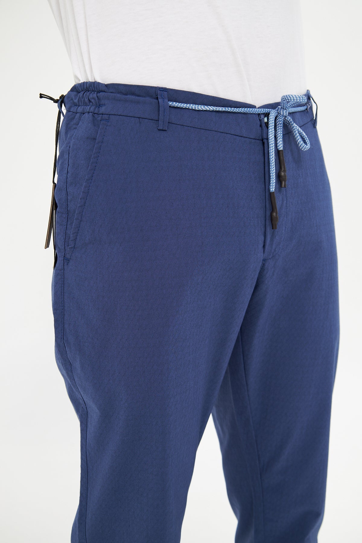 Yazlık Rahat Beli Lastikli Lacivert Pamuklu Pantolon