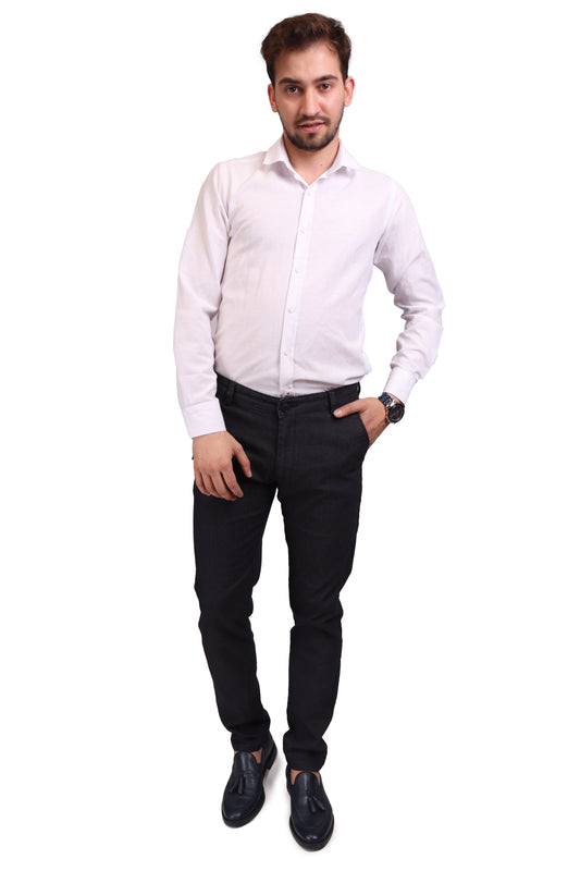 Erkek Siyah Pamuklu Slim Fit Pantolon