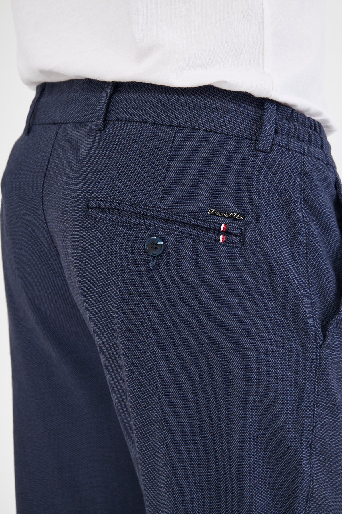 Yazlık Slim Fit Pamuklu Yarım Lastikli Koyu Lacivert Erkek Pantolon - Rahatlıkta Şıklık