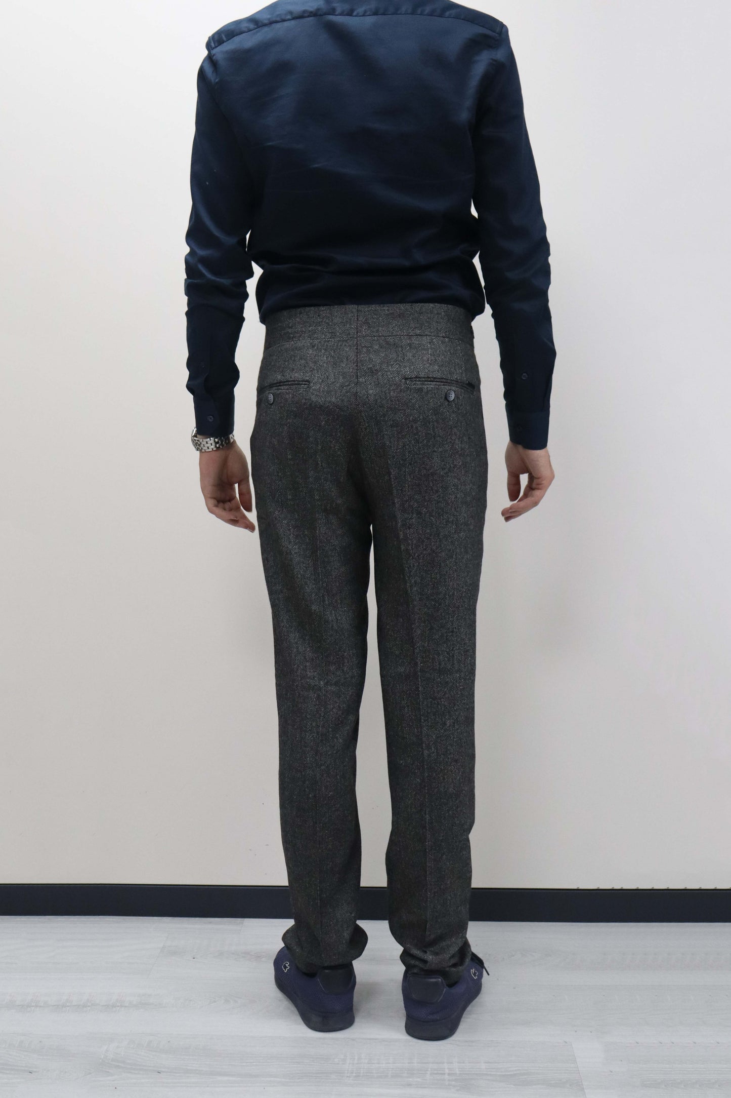 Daniel Voi Duman Siyahı İtalyan Kesim Yan Düğmeli Pileli Şık Kumaş Pantolon