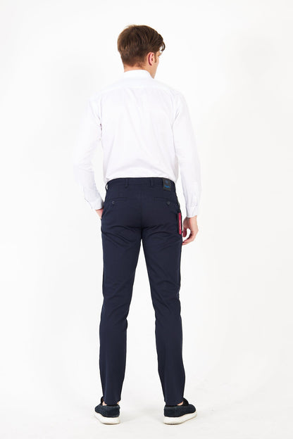 Chino Lacivert Slim Fit Pamuklu Pantolon