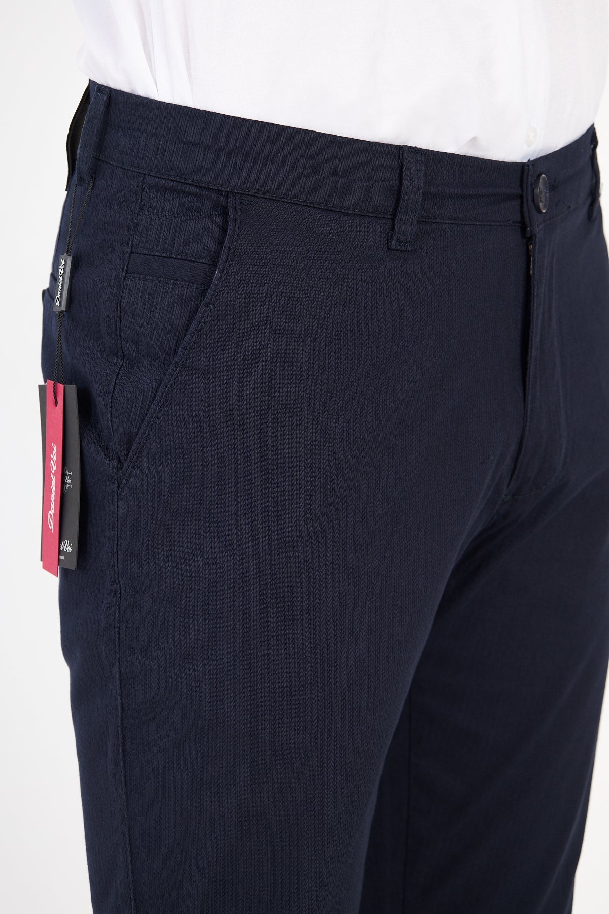 Chino Navy Blue Slim Fit Cotton Trousers