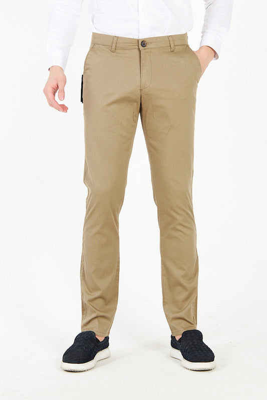 Chino Khaki Slim Fit Cotton Trousers