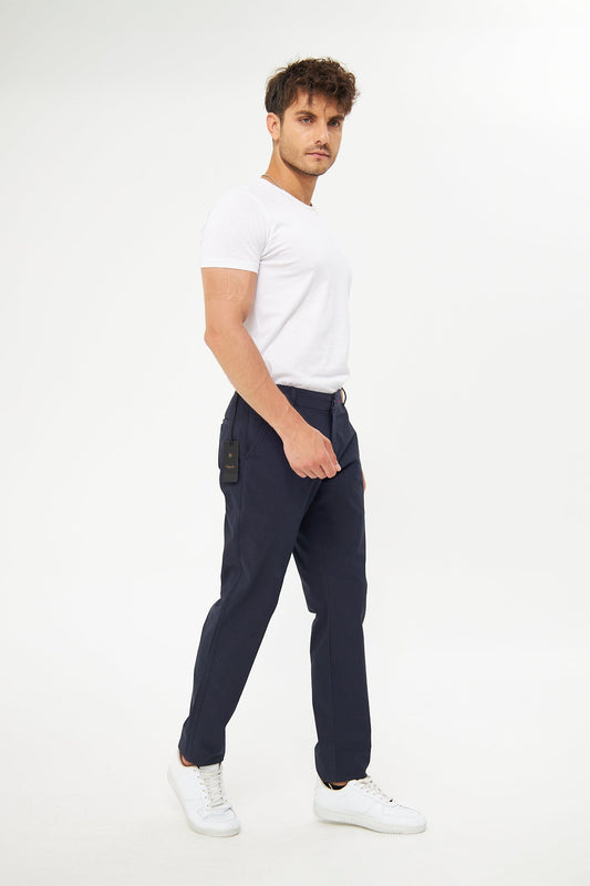Comfortable Elastic Waist Anthracite Summer Trousers