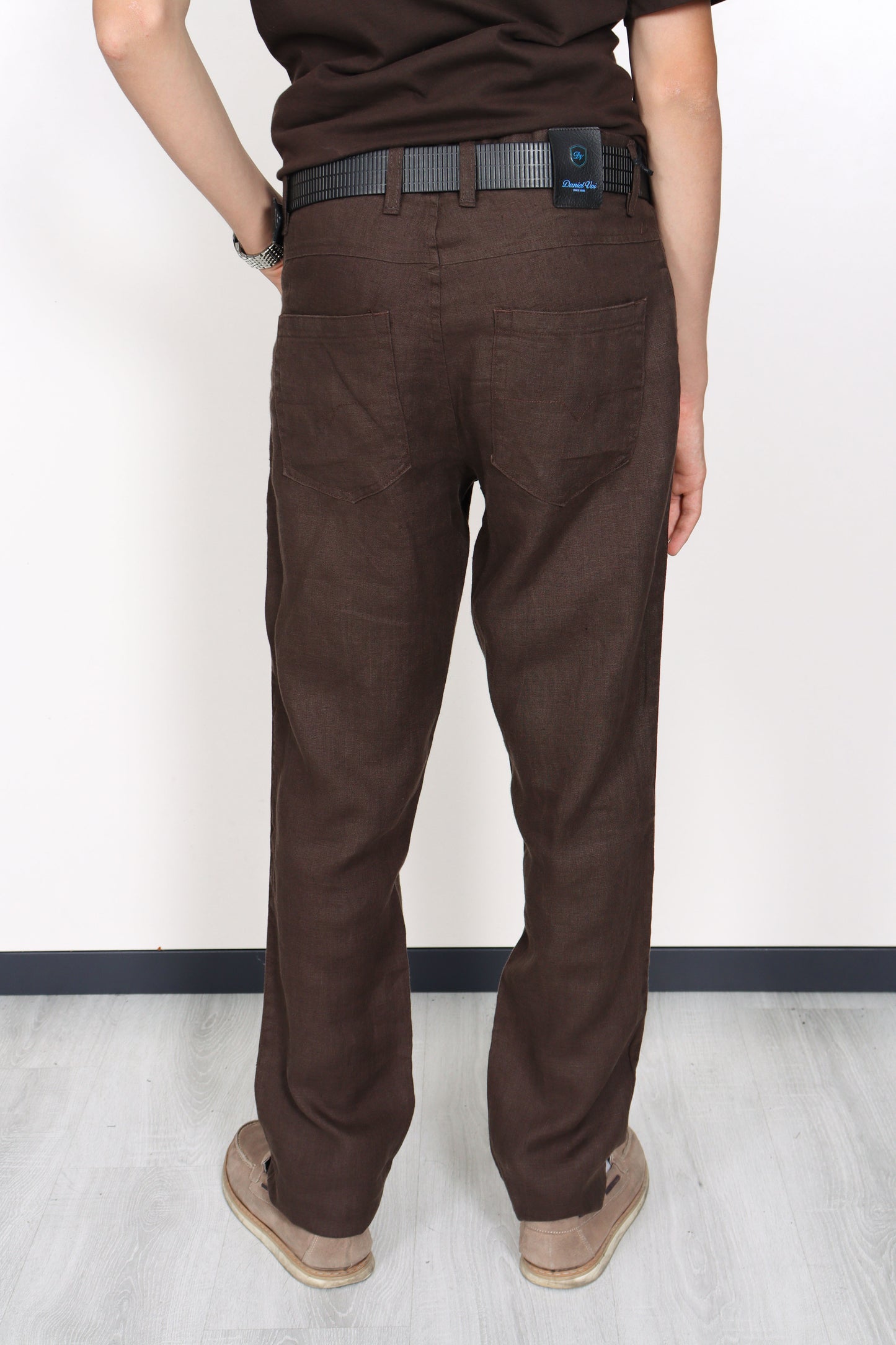 Daniel Voi Erkek %100 Keten 5 Cep Pantolon - Kahverengi (5 CP)