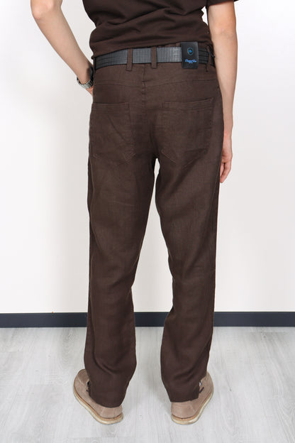 Daniel Voi Erkek %100 Keten 5 Cep Pantolon - Kahverengi (5 CP)