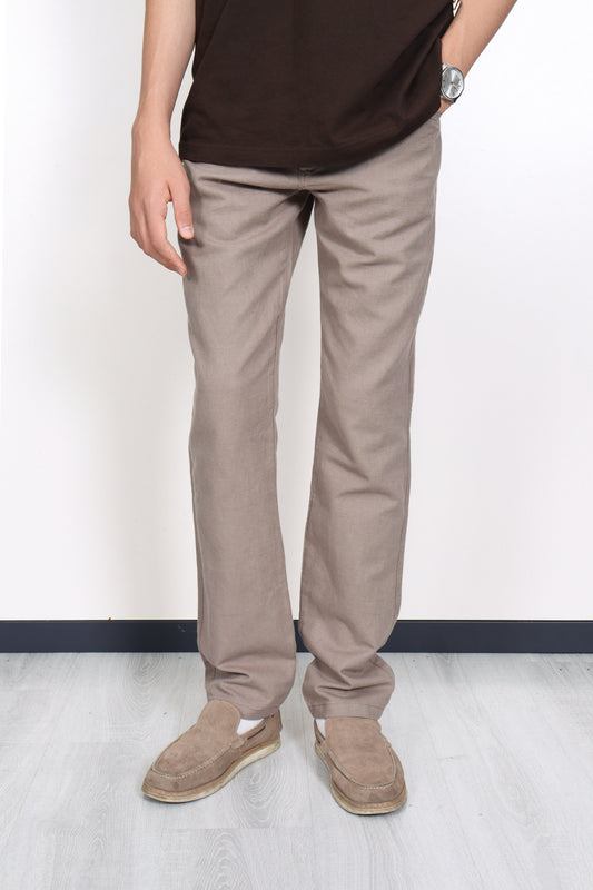 Daniel Voi Erkek %100 Keten 5 Cep Pantolon - Safari