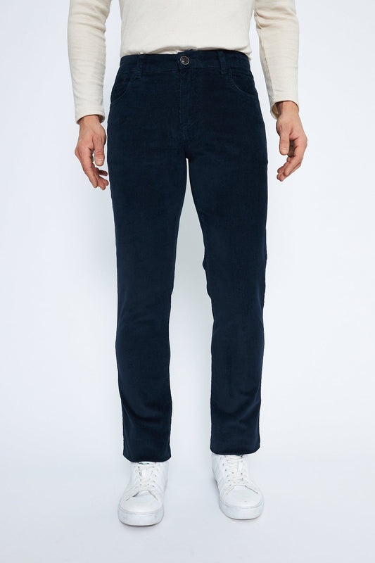 Velvet 5 Pocket Regular Fit Indigo Men's Cotton Trousers