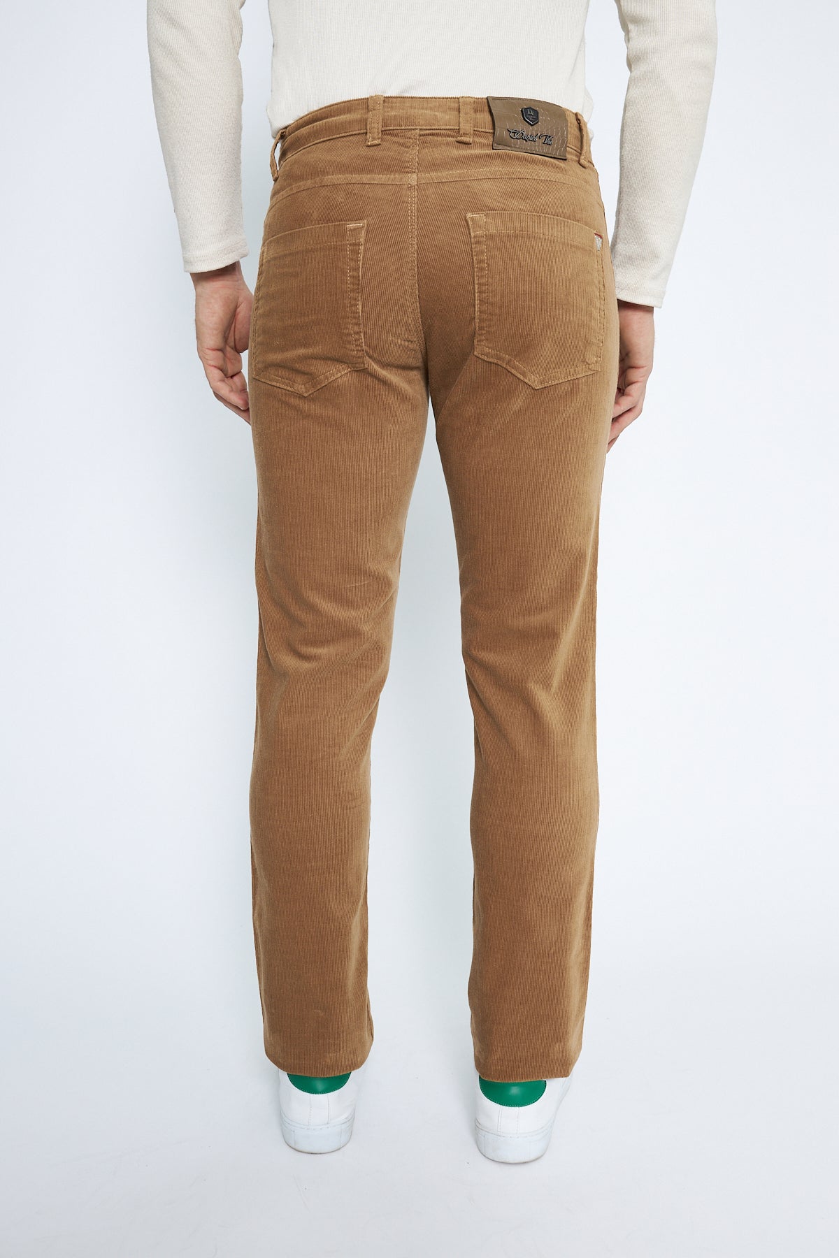 Velvet 5 Pocket Regular Fit Camel Men's Trousers