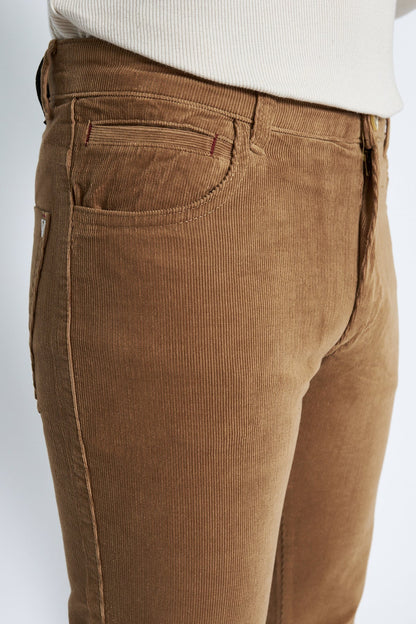 Velvet 5 Pocket Regular Fit Camel Men's Trousers