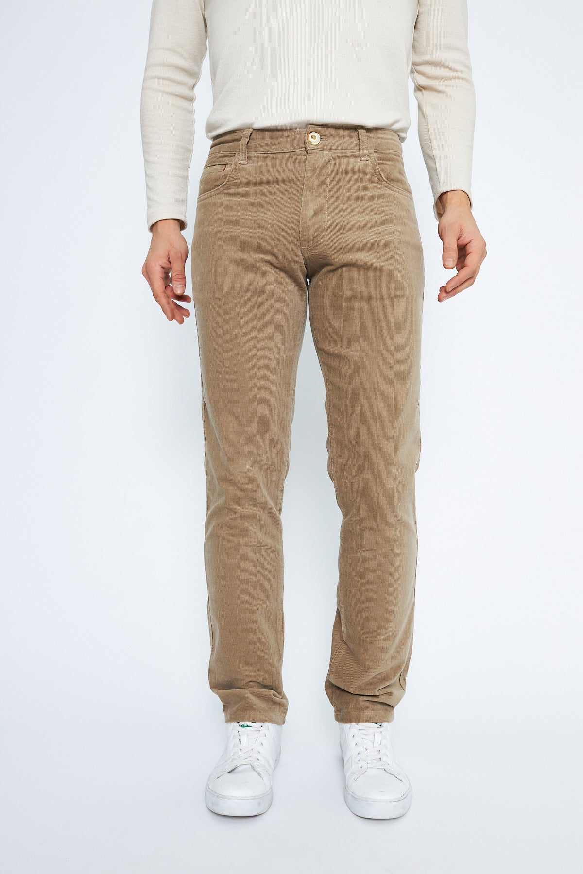 Velvet 5 Pocket Regular Fit Light Beige Men's Cotton Trousers