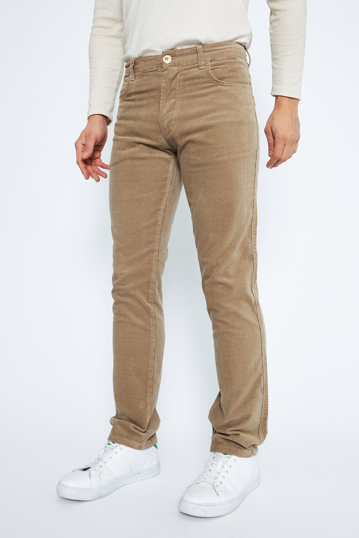 Velvet 5 Pocket Regular Fit Light Beige Men's Cotton Trousers