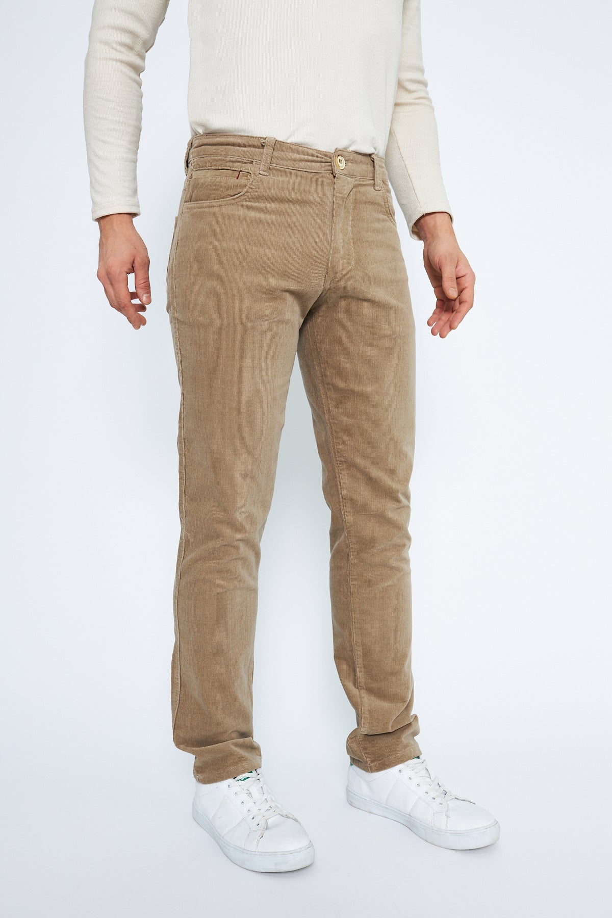 Velvet 5 Pocket Regular Fit Light Beige Men's Cotton Trousers