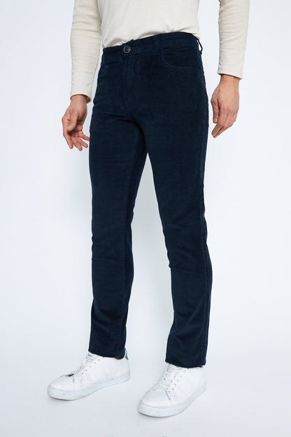 Velvet 5 Pocket Regular Fit Indigo Men's Cotton Trousers