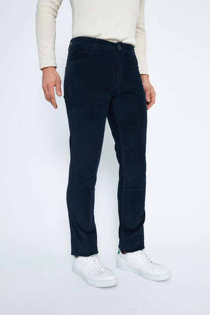 Velvet 5 Pocket Regular Fit Indigo Men's Cotton Trousers