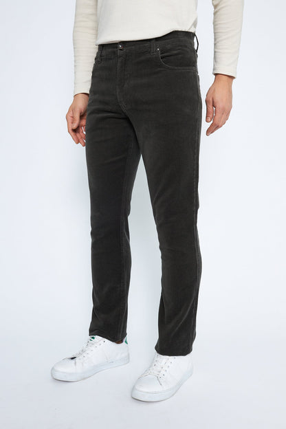 Velvet 5 Pocket Regular Fit Gray Men's Cotton Trousers