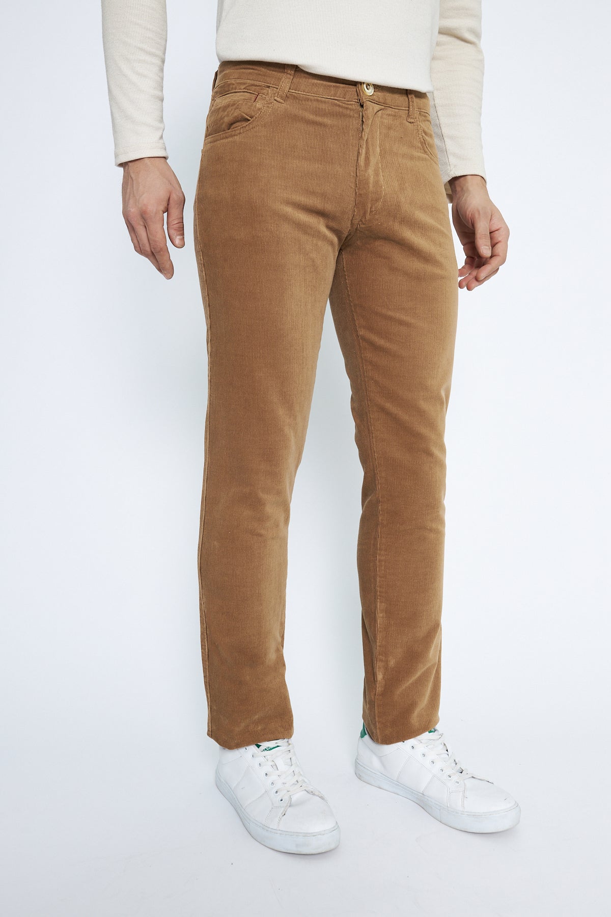 Kadife 5 Cep Regular Fit Camel Erkek Pantolon