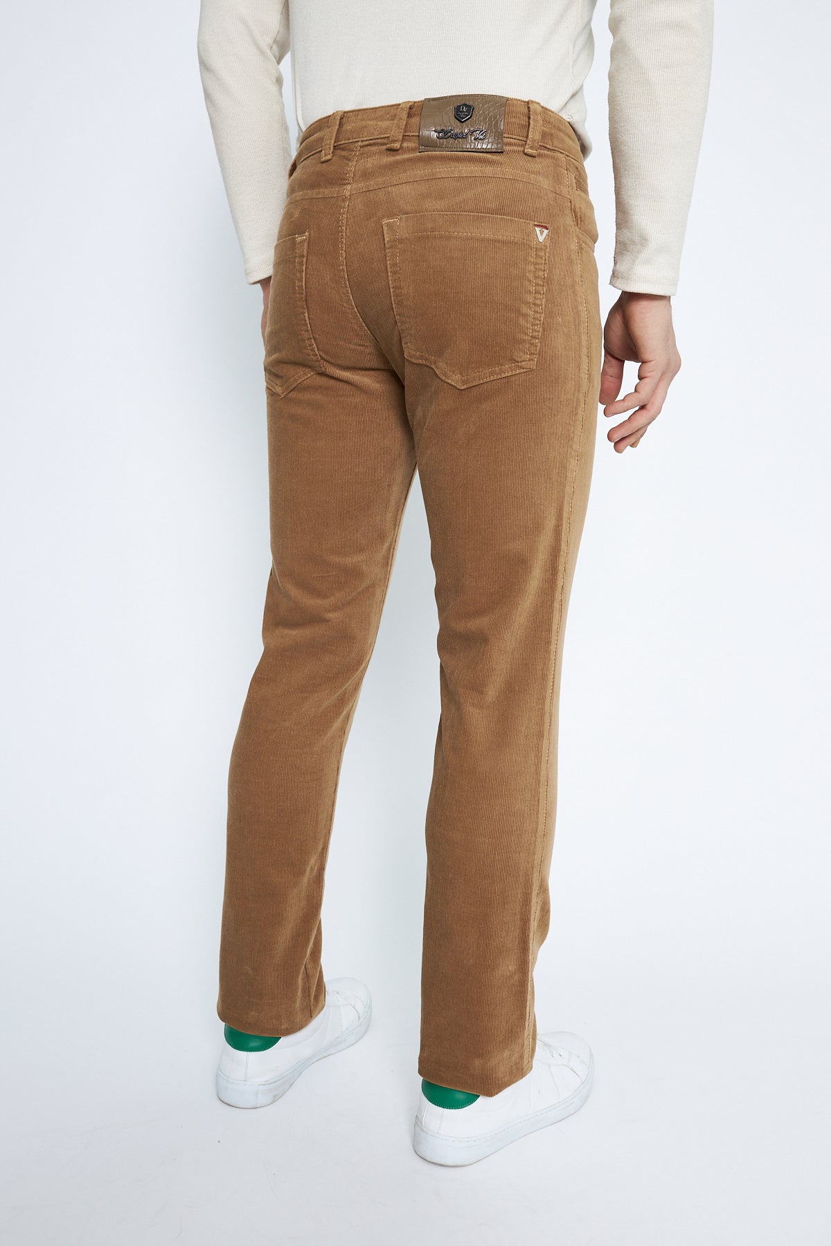 Velvet 5 Pocket Regular Fit Camel Men's Trousers